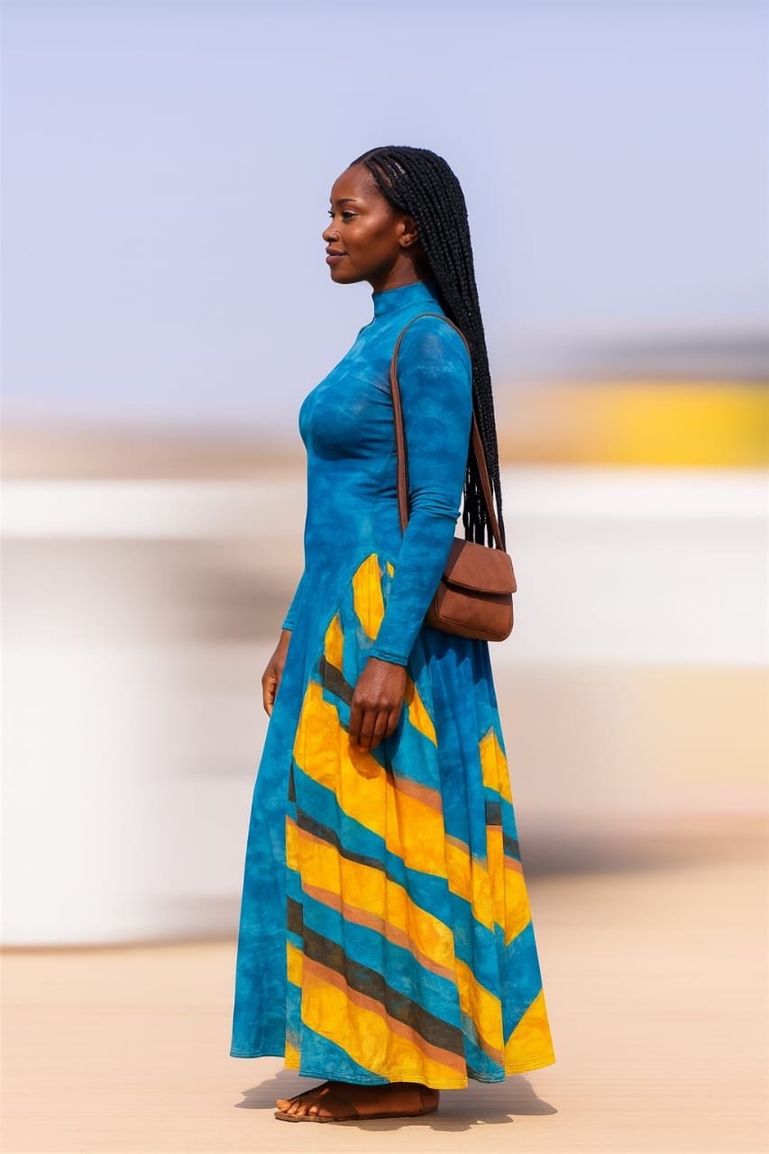 Ocean Mirage Mesh Maxi Dress - Image 2